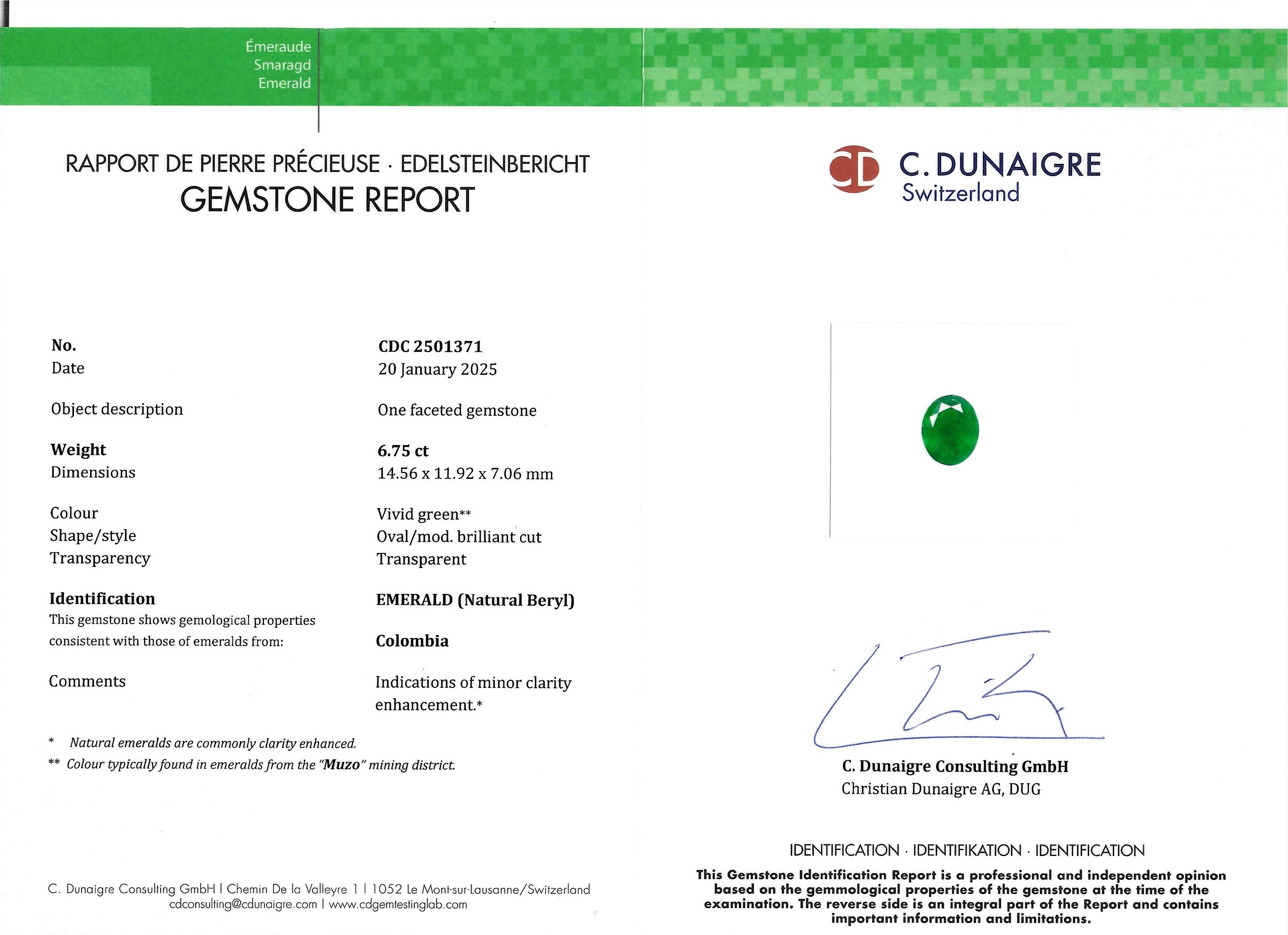 6.75 Ct. Emerald from Colombia - Muzo