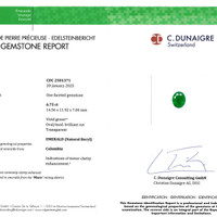 6.75 Ct. Emerald from Colombia - Muzo Scan Report