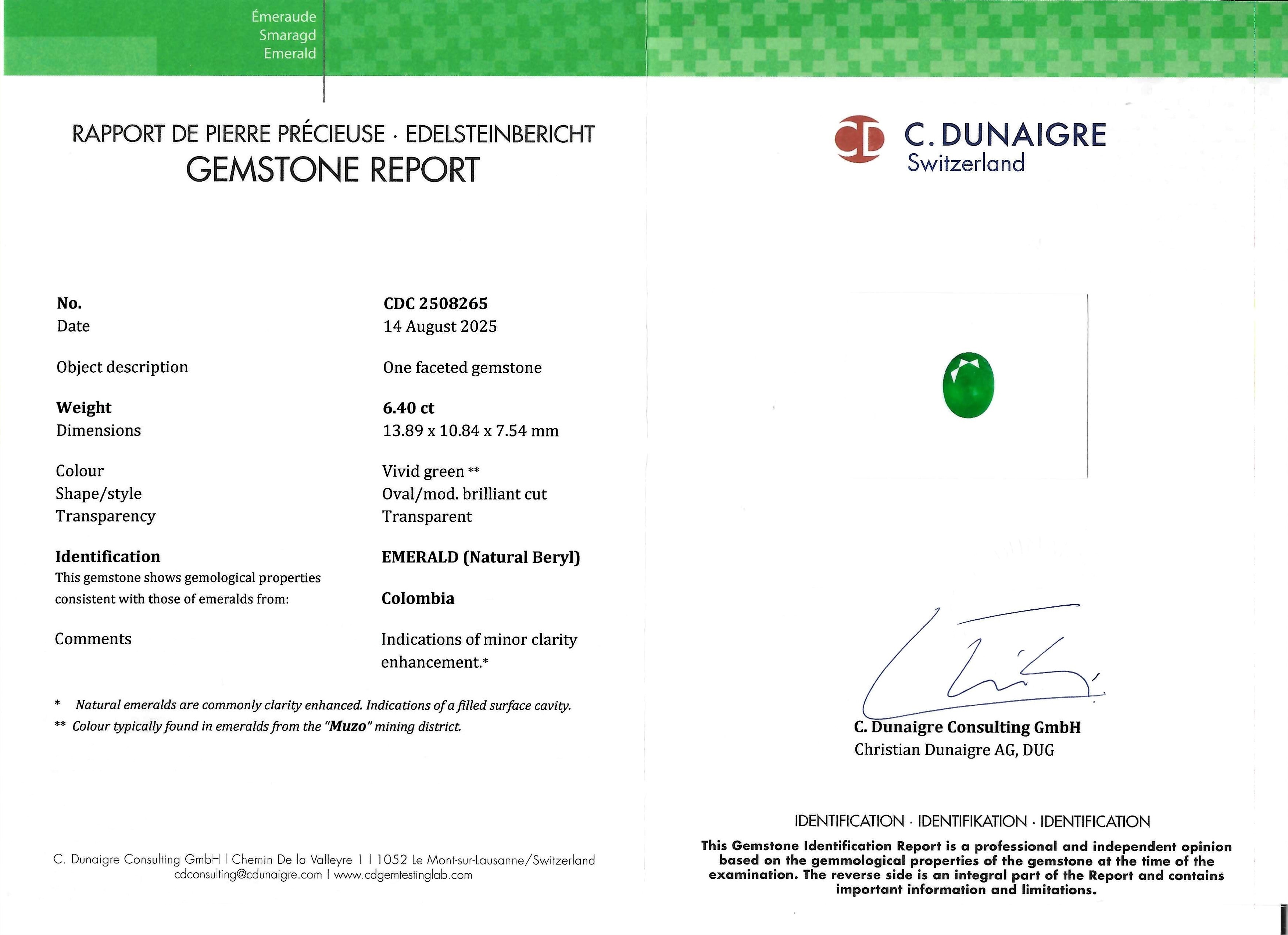 6.40 Ct. Emerald from Colombia - Muzo