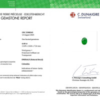 6.40 Ct. Emerald from Colombia - Muzo Scan Report
