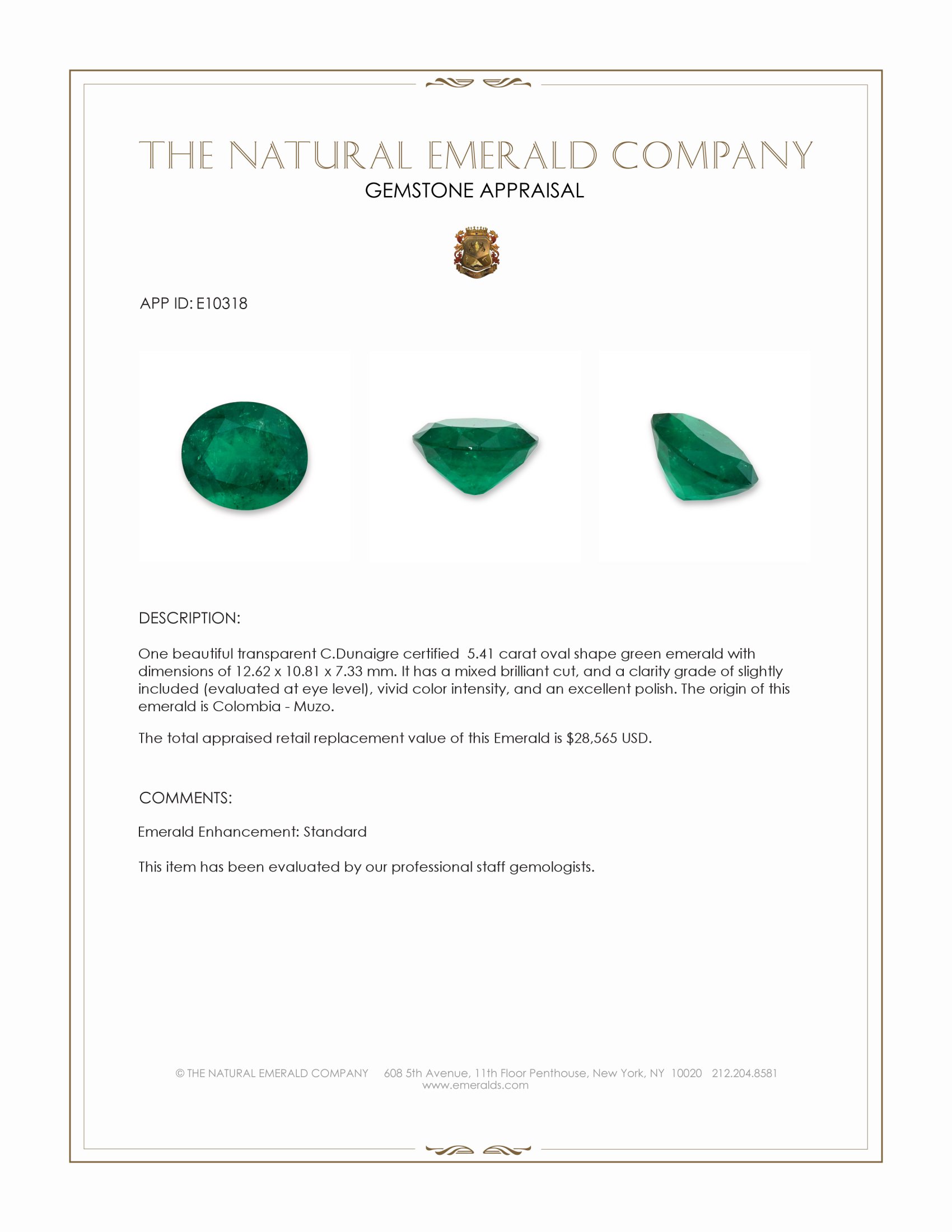 5.41 Ct. Emerald from Colombia - Muzo