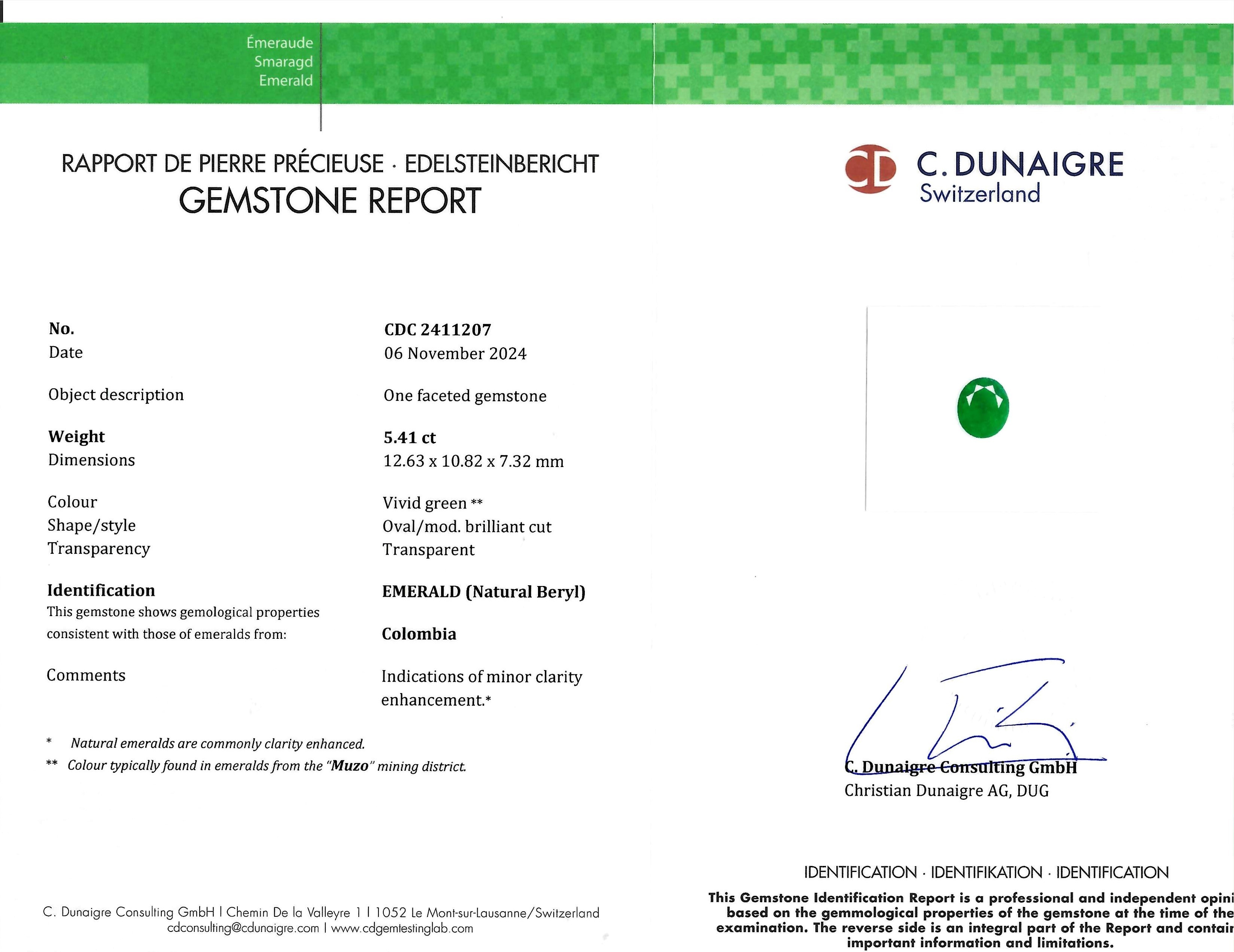 5.41 Ct. Emerald from Colombia - Muzo
