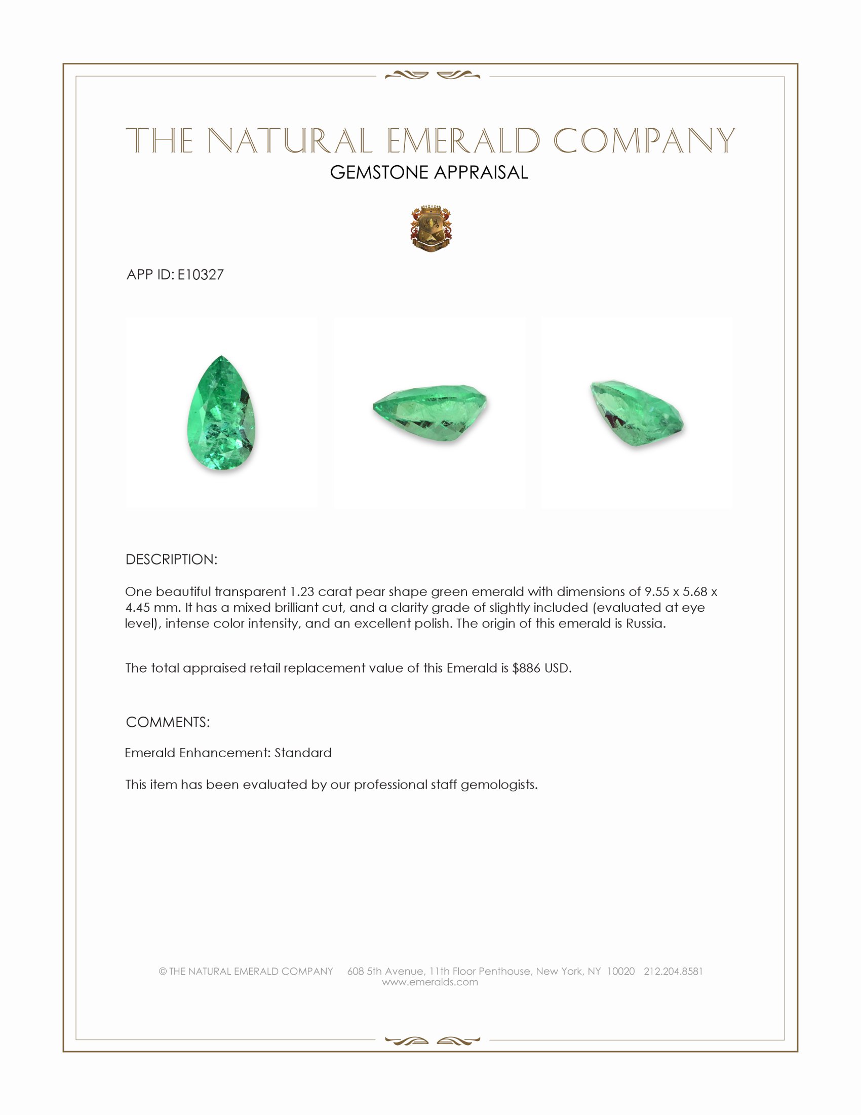 1.23 Ct. Emerald from Russia