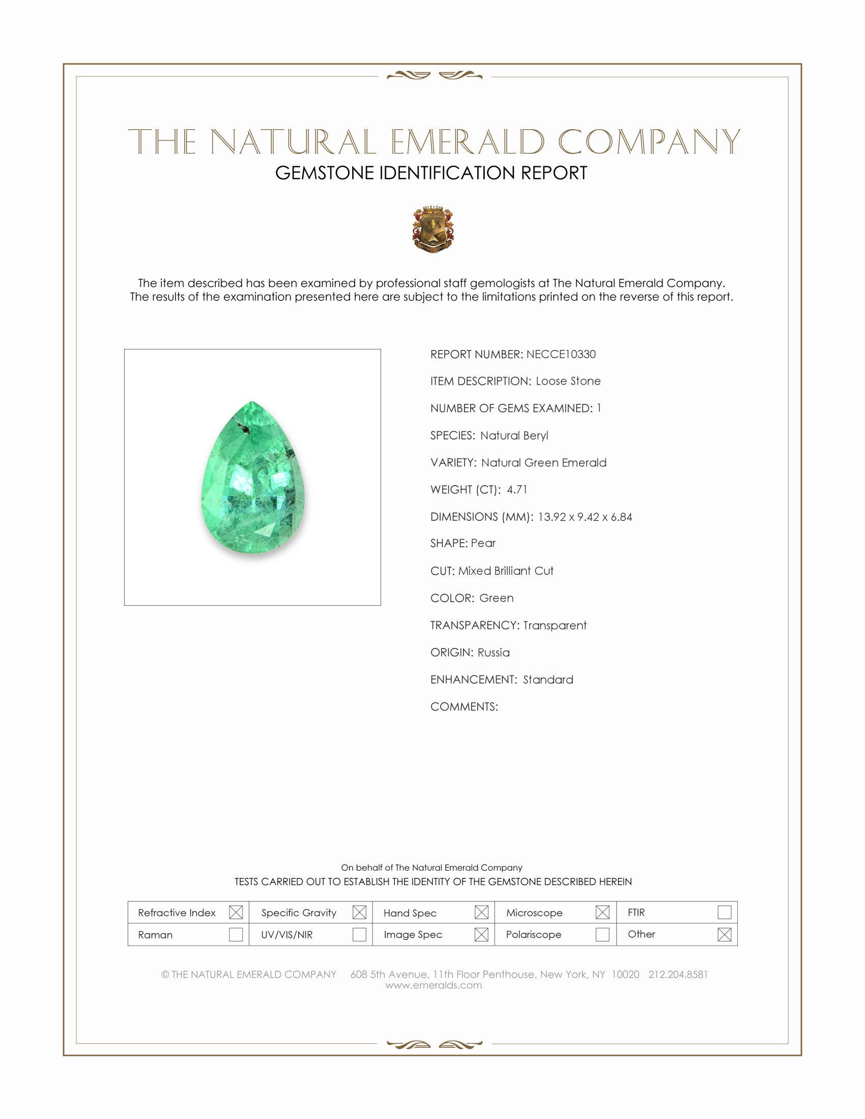 4.71 Ct. Emerald from Russia