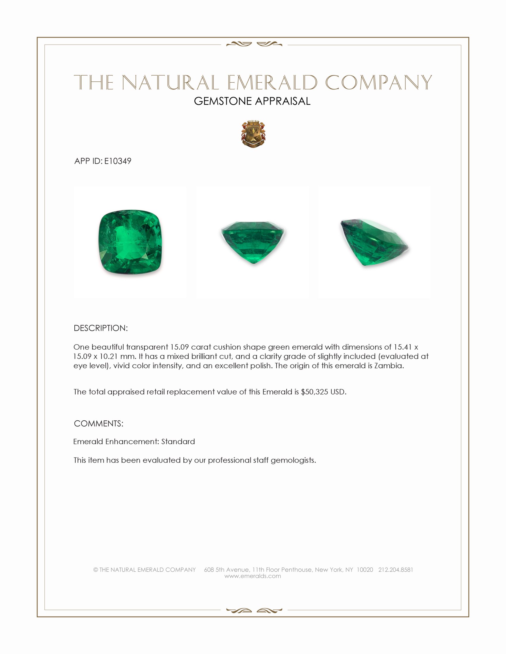 15.09 Ct. Emerald from Zambia