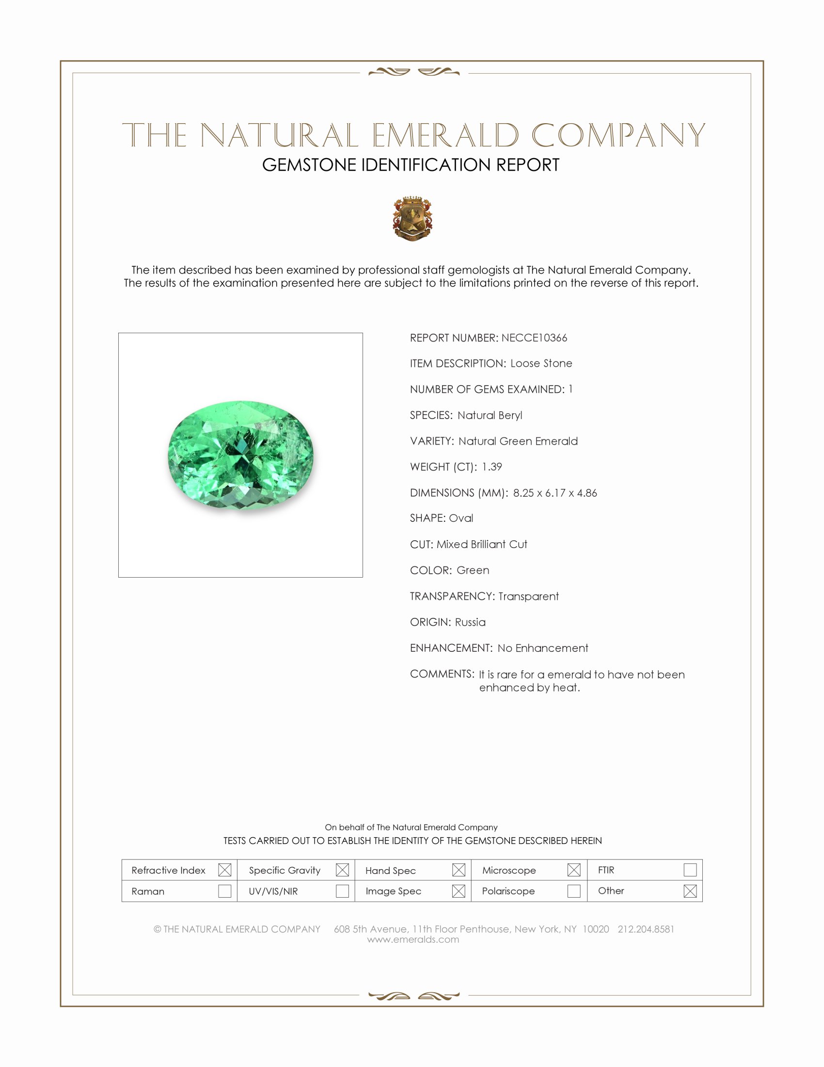1.39 Ct. Emerald from Russia