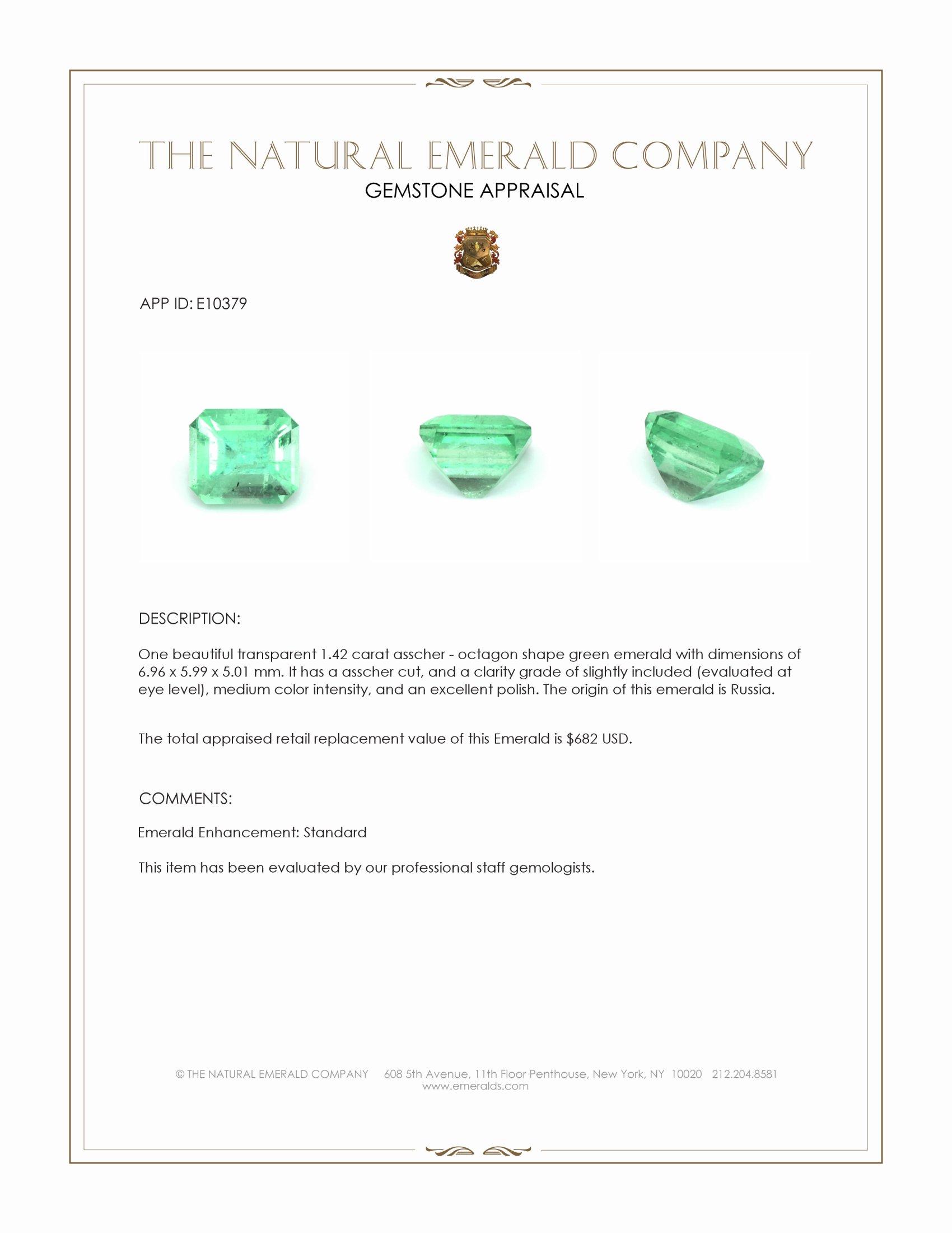 1.42 Ct. Emerald from Russia