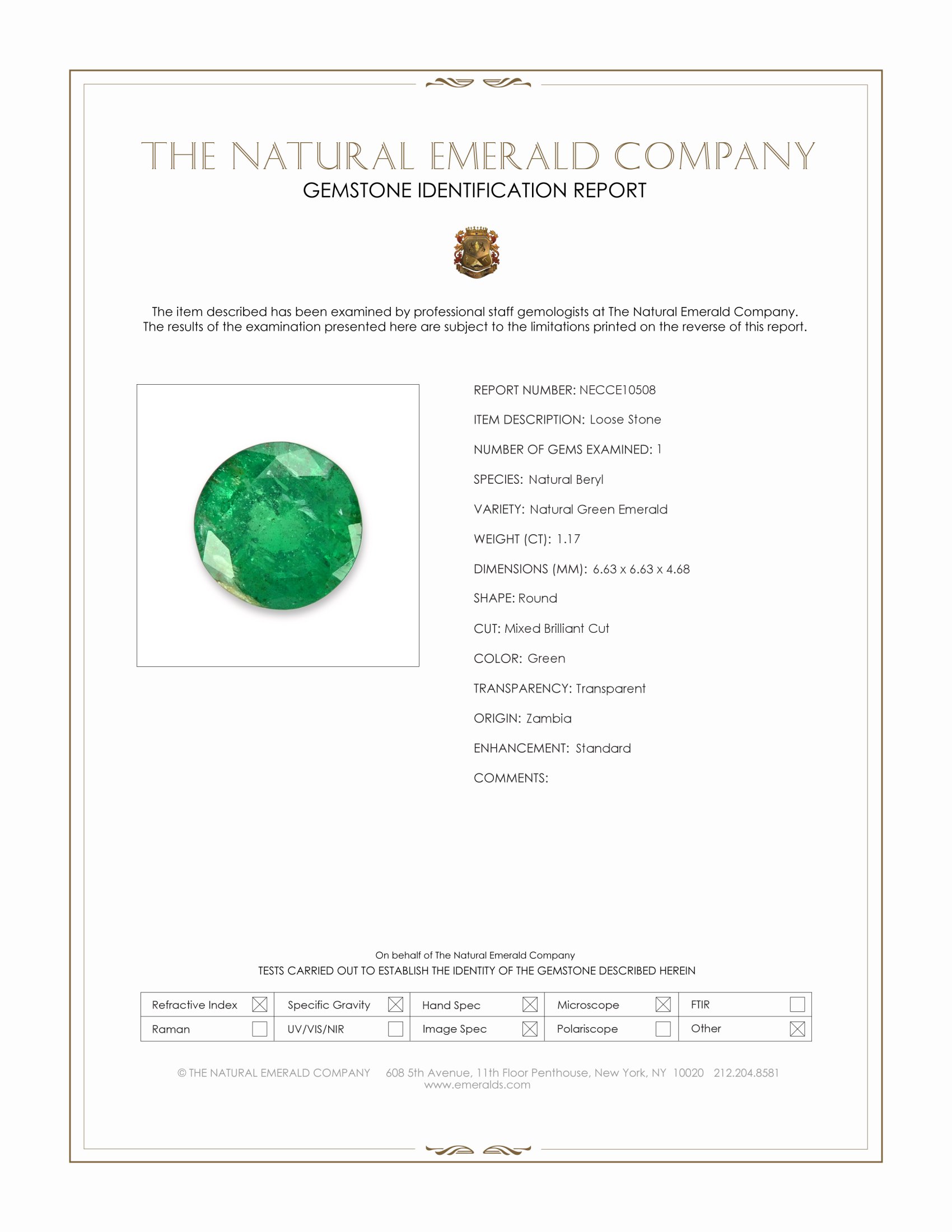 1.17 Ct. Emerald from Zambia