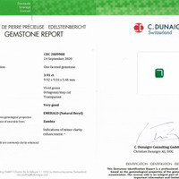 3.91 Ct. Emerald from Zambia Scan Report