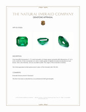 1.72 Ct. Emerald from Zambia Appraisal