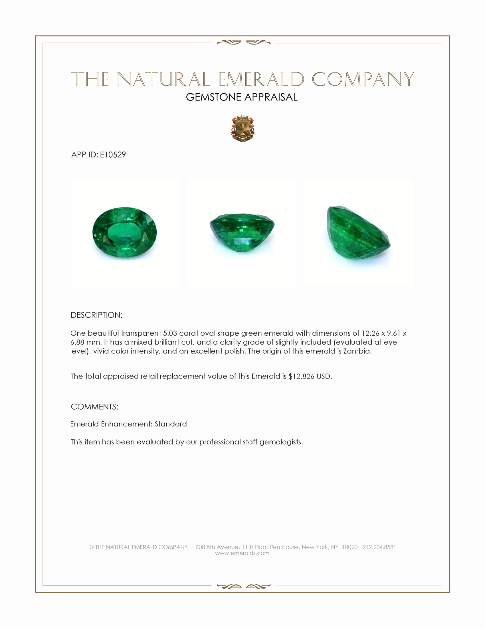 5.03 Ct. Emerald from Zambia