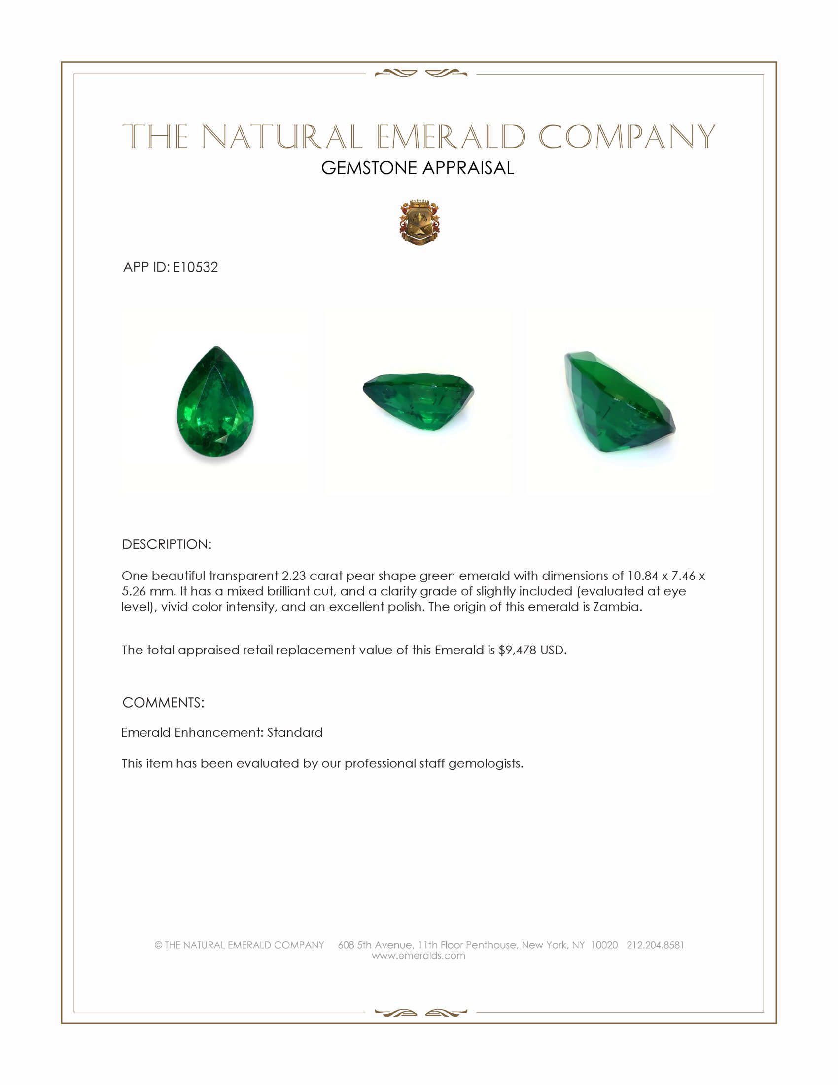 2.23 Ct. Emerald from Zambia