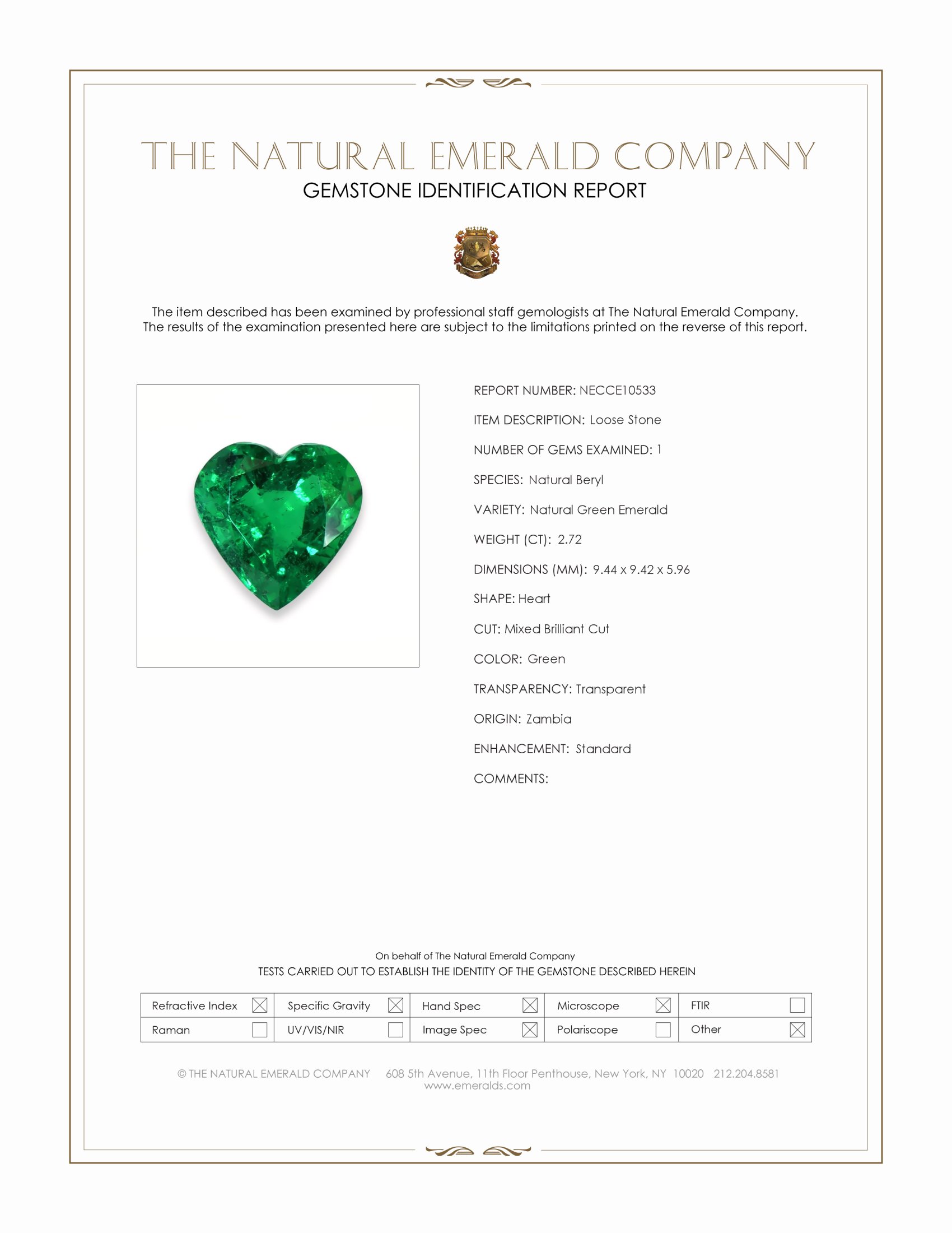 2.72 Ct. Emerald from Zambia