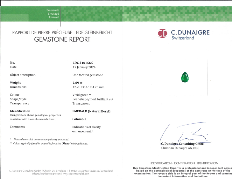 2.69 Ct. Emerald from Colombia - Muzo