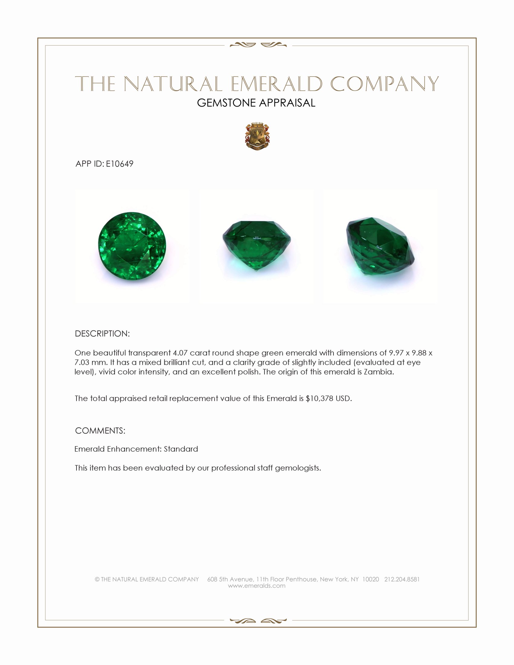 4.07 Ct. Emerald from Zambia
