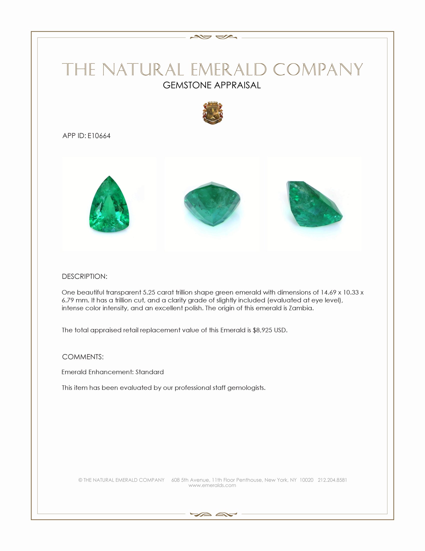 5.25 Ct. Emerald from Zambia
