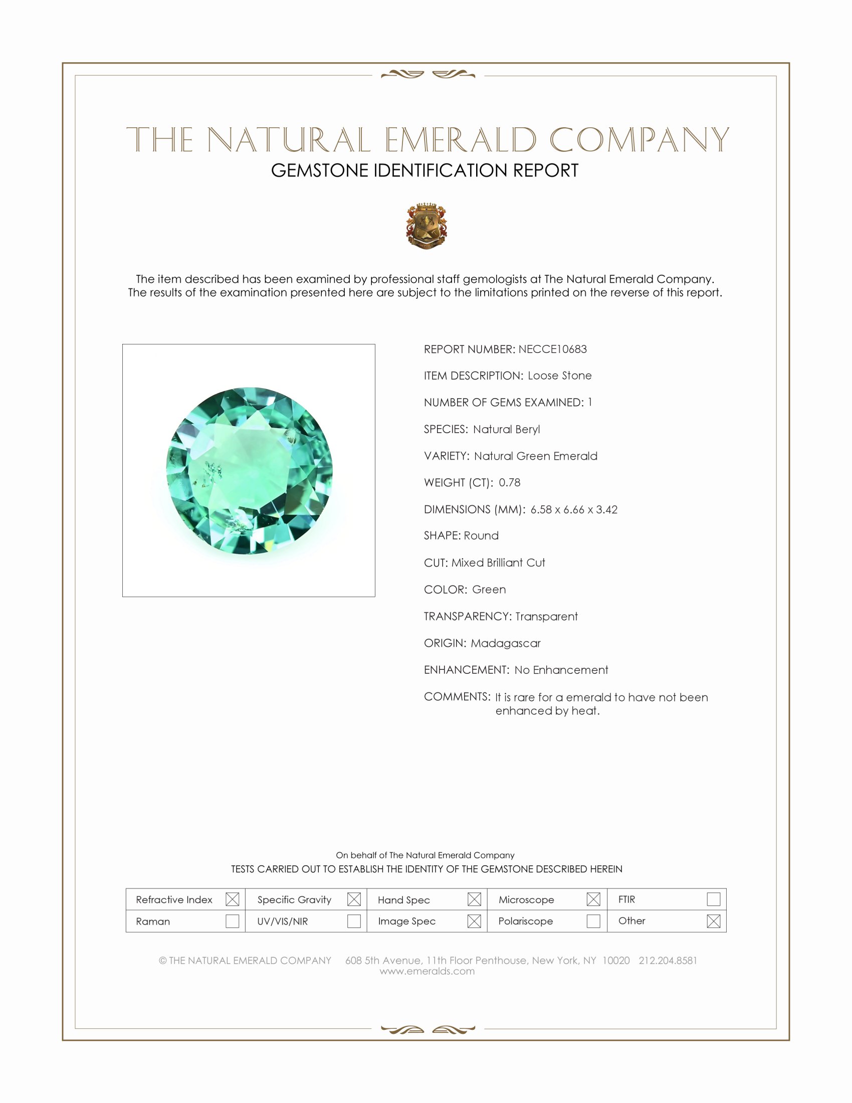 0.78 Ct. Emerald from Madagascar