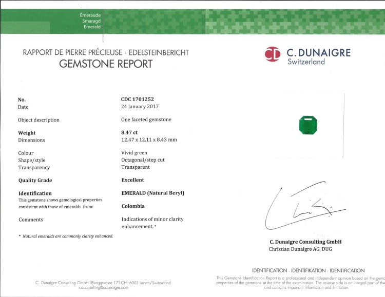 8.47 Ct. Emerald from Colombia
