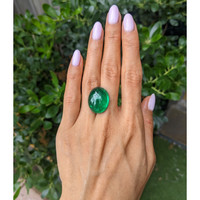 29.77 Ct. Cabochon Emerald from Colombia Life Style