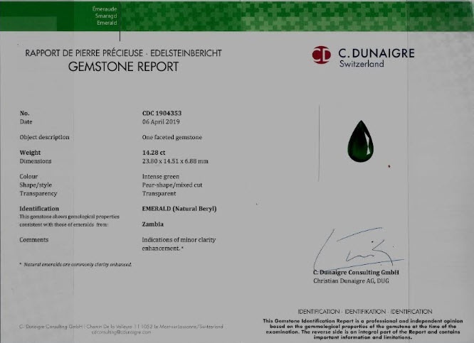 14.28 Ct. Emerald from Zambia