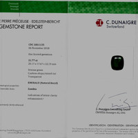 31.77 Ct. Emerald from Zambia Scan Report