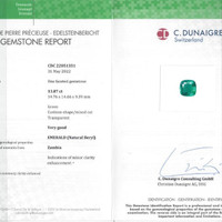 13.87 Ct. Emerald from Zambia Scan Report