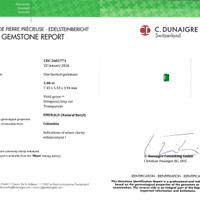 1.06 Ct. Emerald from Colombia - Muzo Scan Report