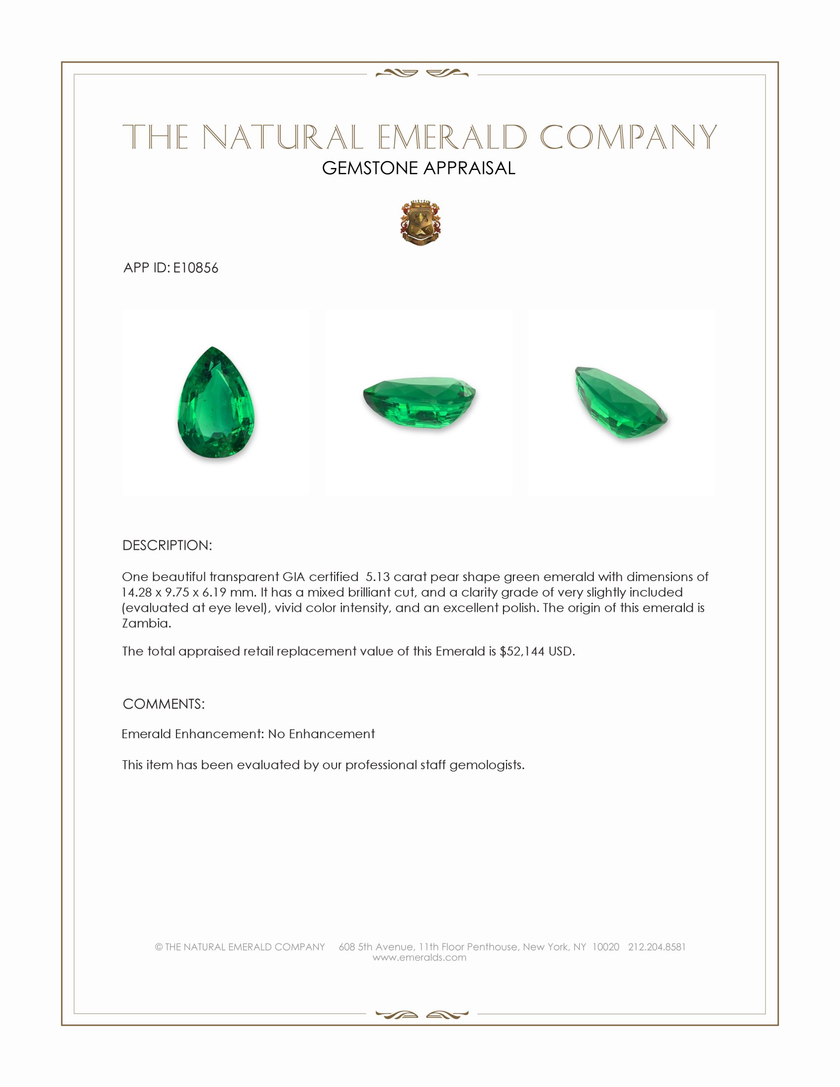 5.13 Ct. Emerald from Zambia
