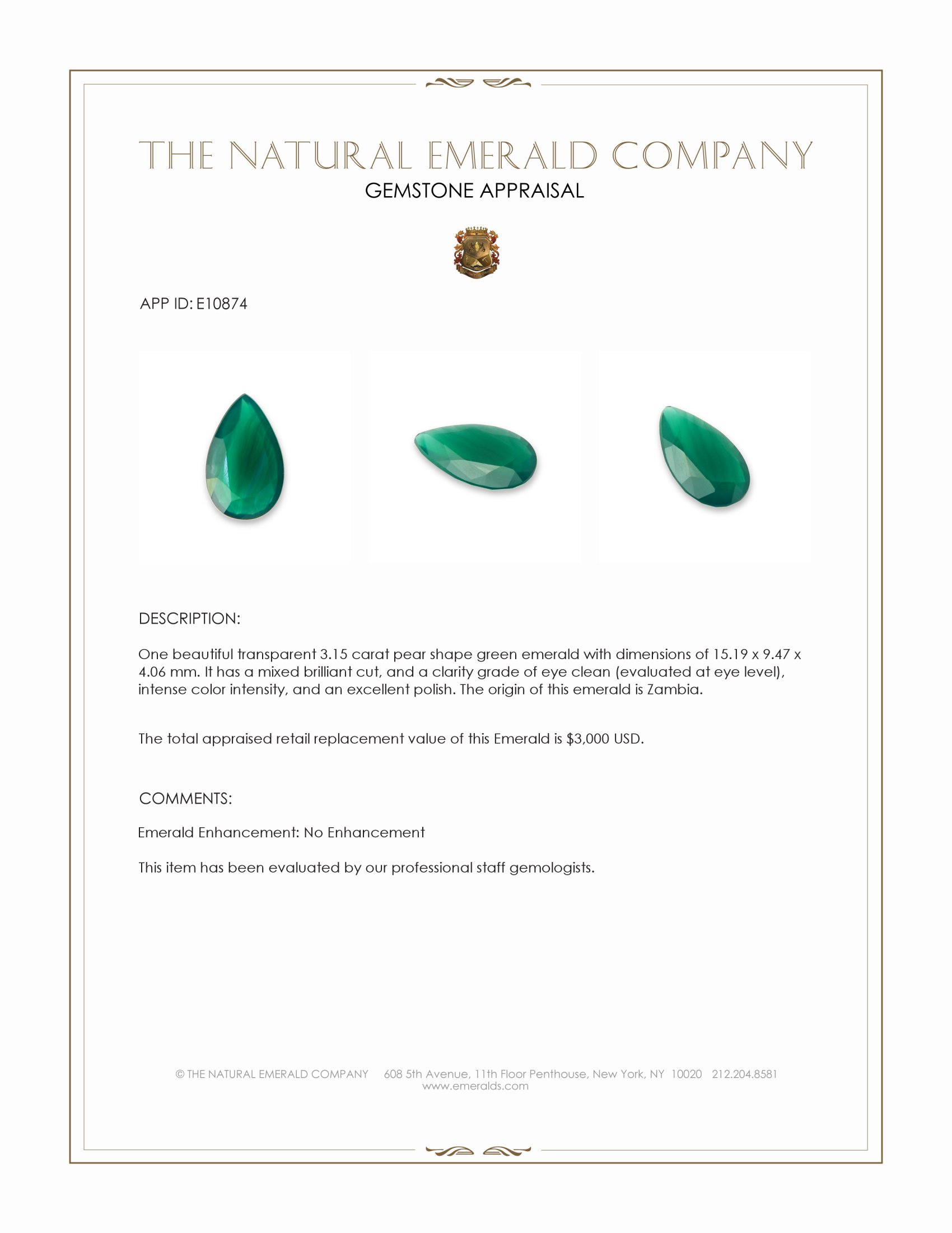 3.15 Ct. Emerald from Zambia
