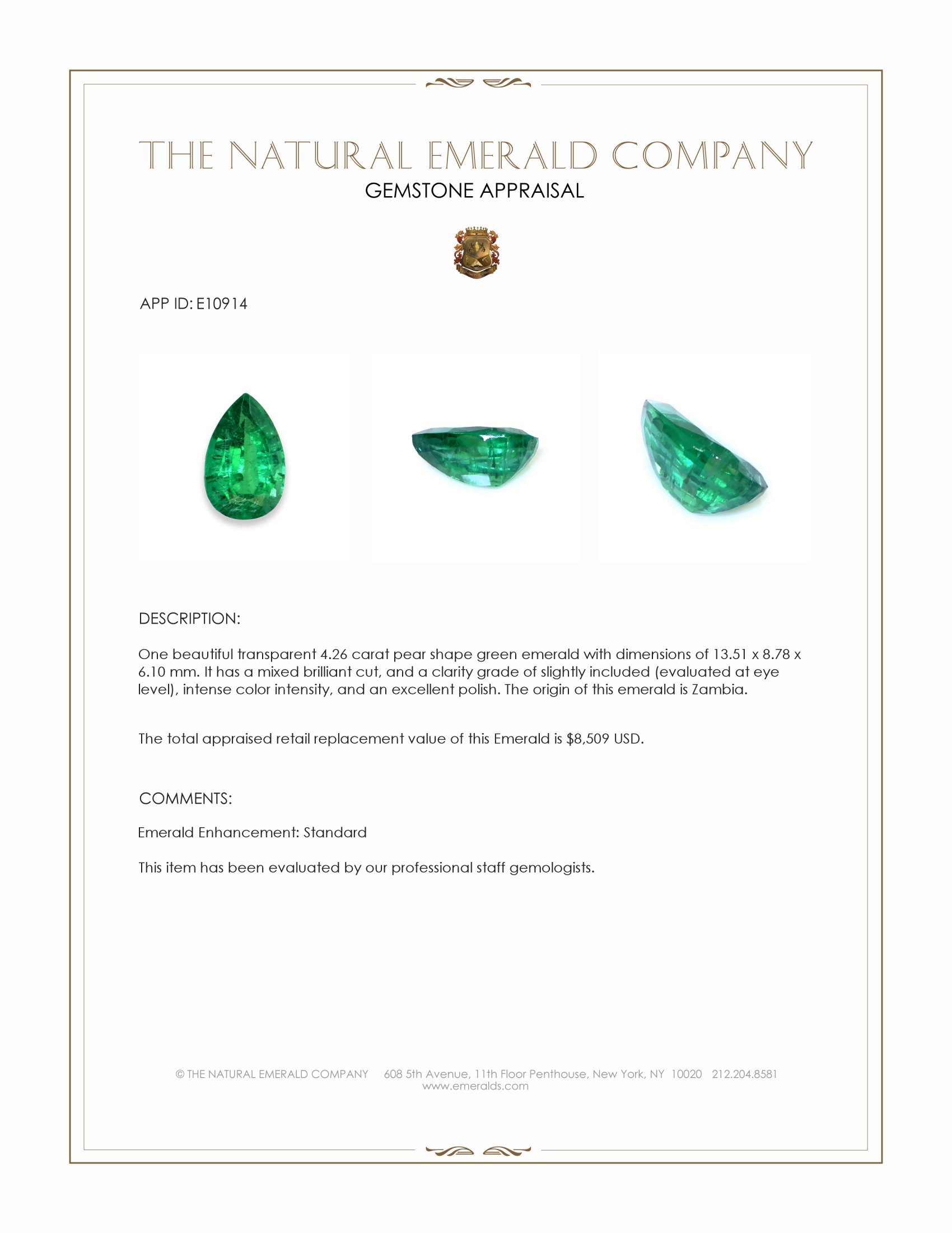 4.26 Ct. Emerald from Zambia