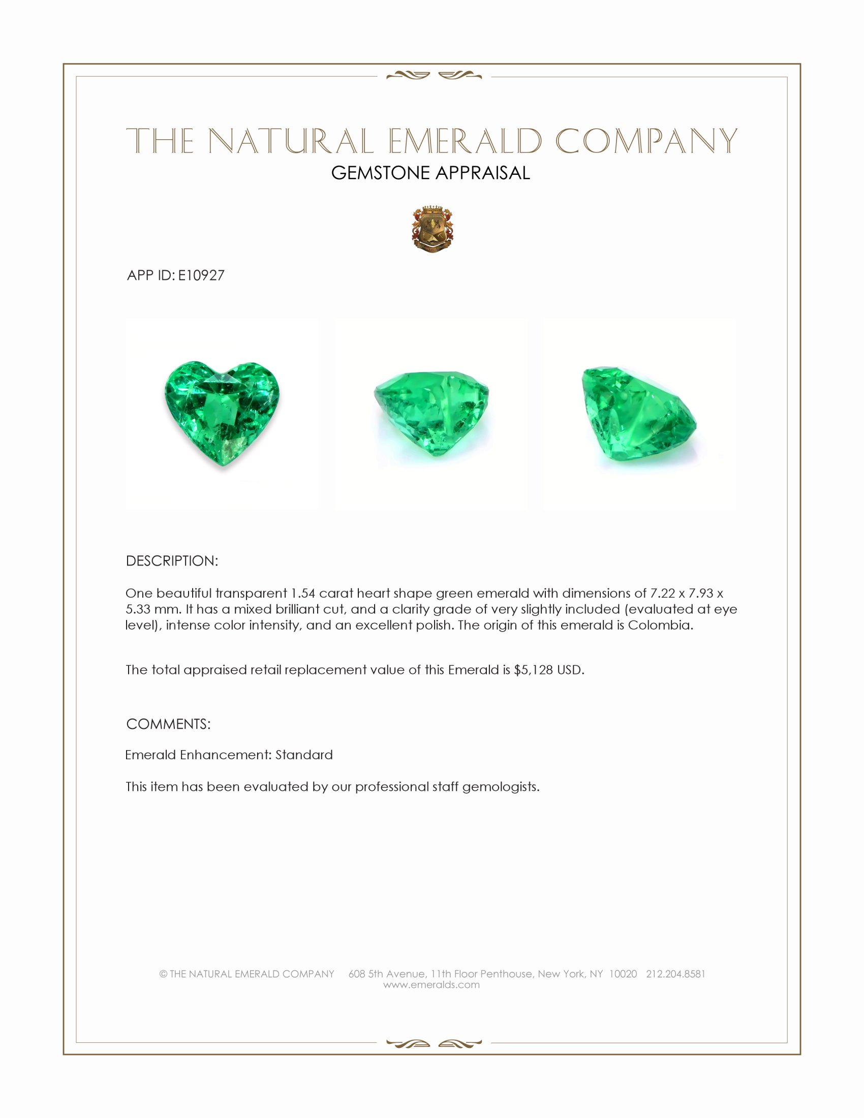 1.54 Ct. Emerald from Colombia