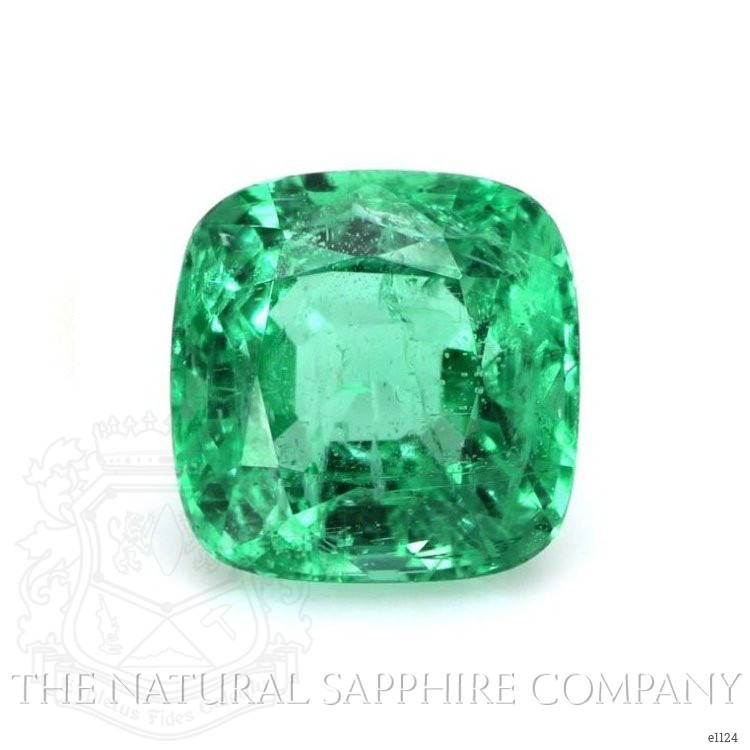 Three Stone Emerald Ring 1.26 Ct., 18K White Gold