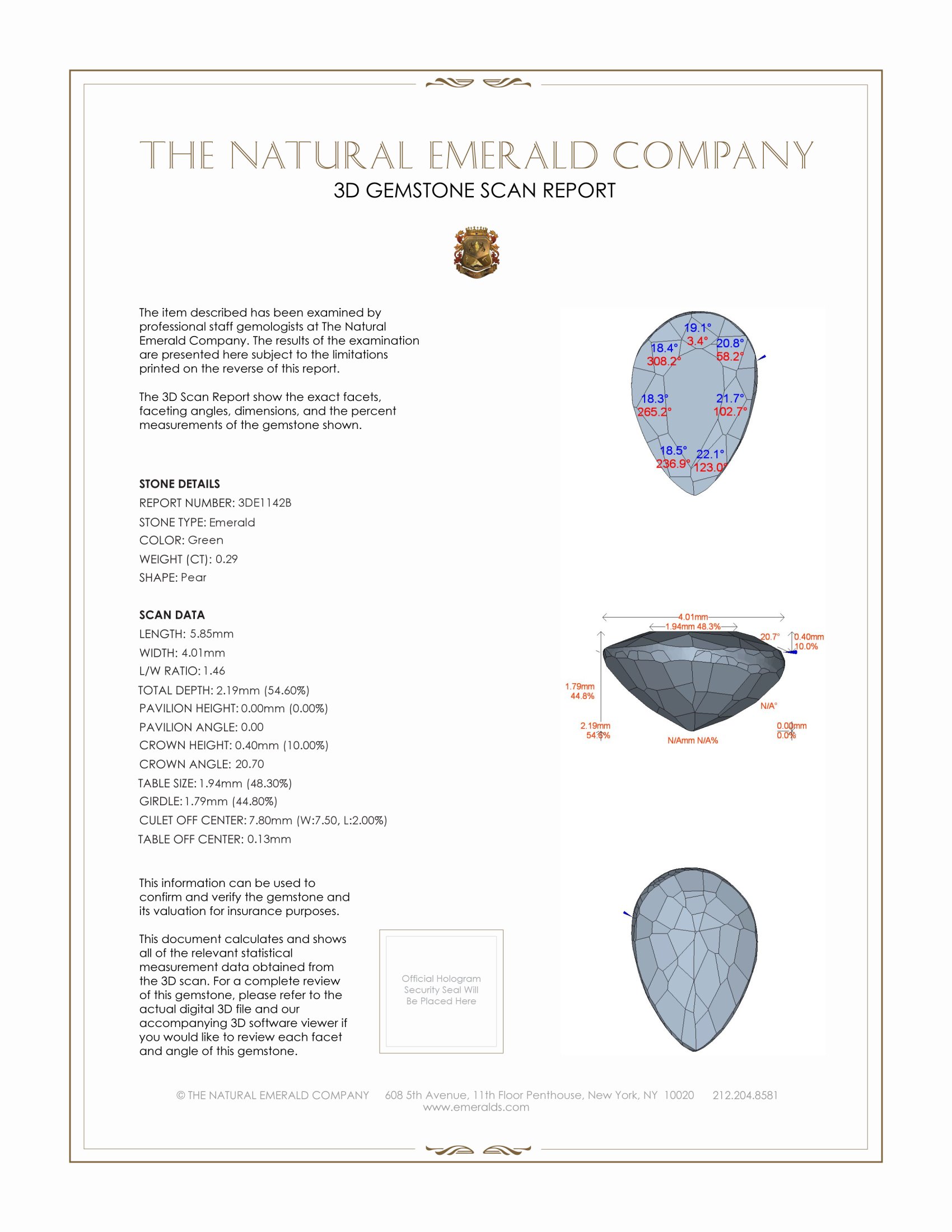 0.29 Ct. Emerald from Zambia