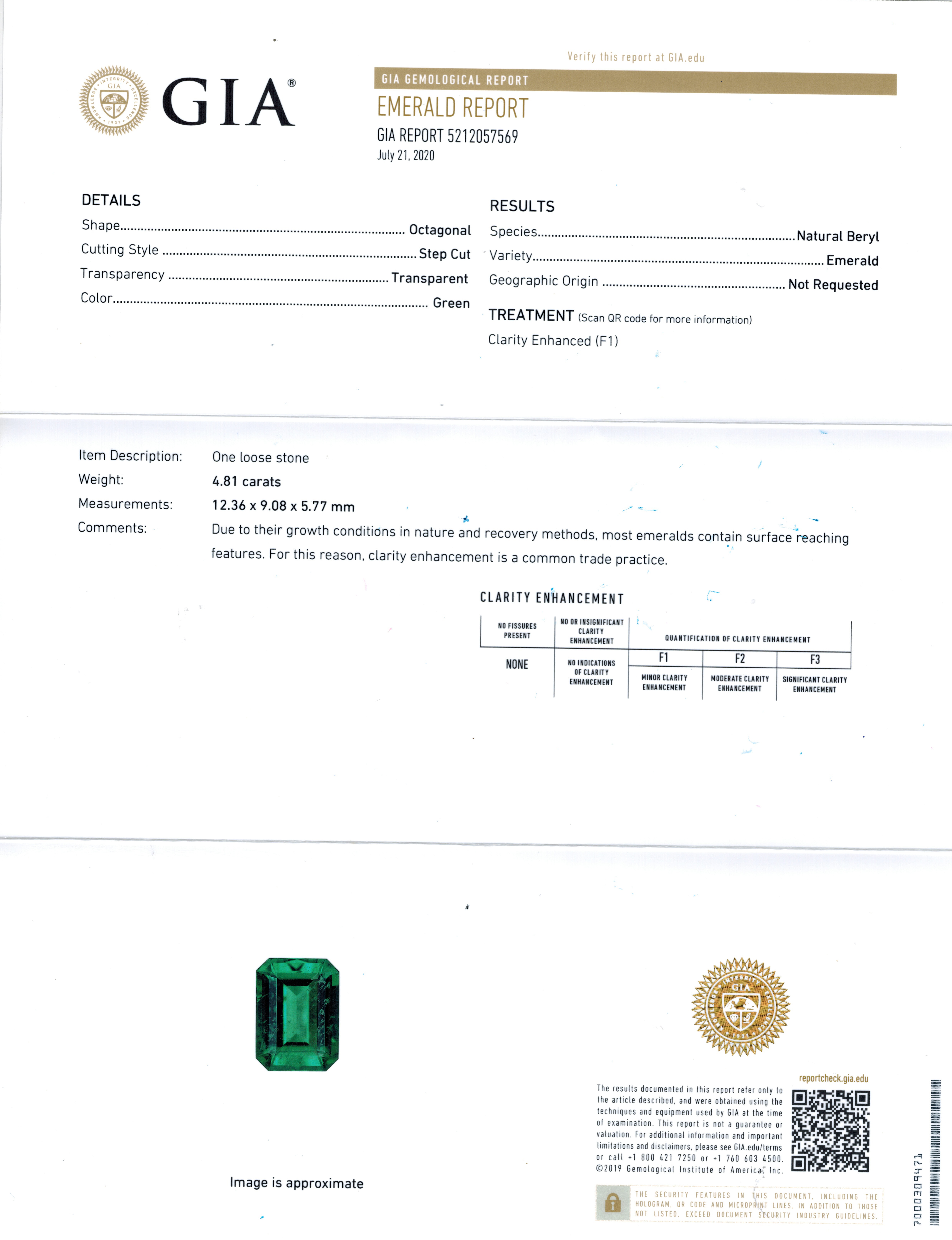 4.81 Ct. Emerald from Zambia