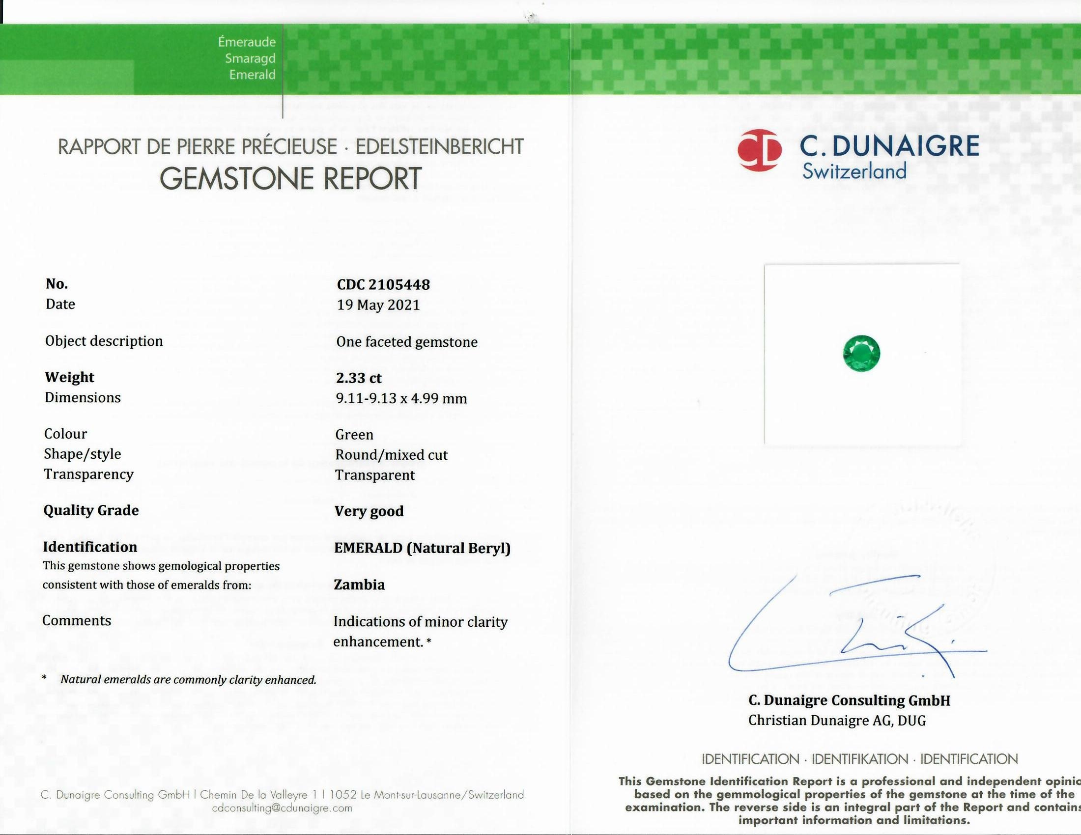 2.34 Ct. Emerald from Zambia