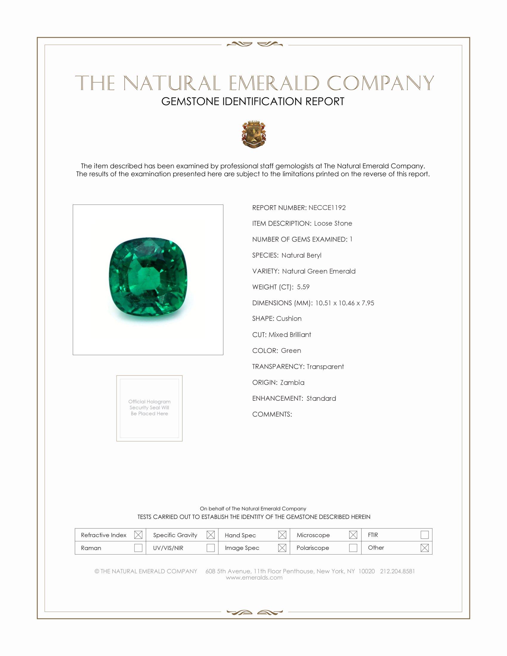 5.59 Ct. Emerald from Zambia
