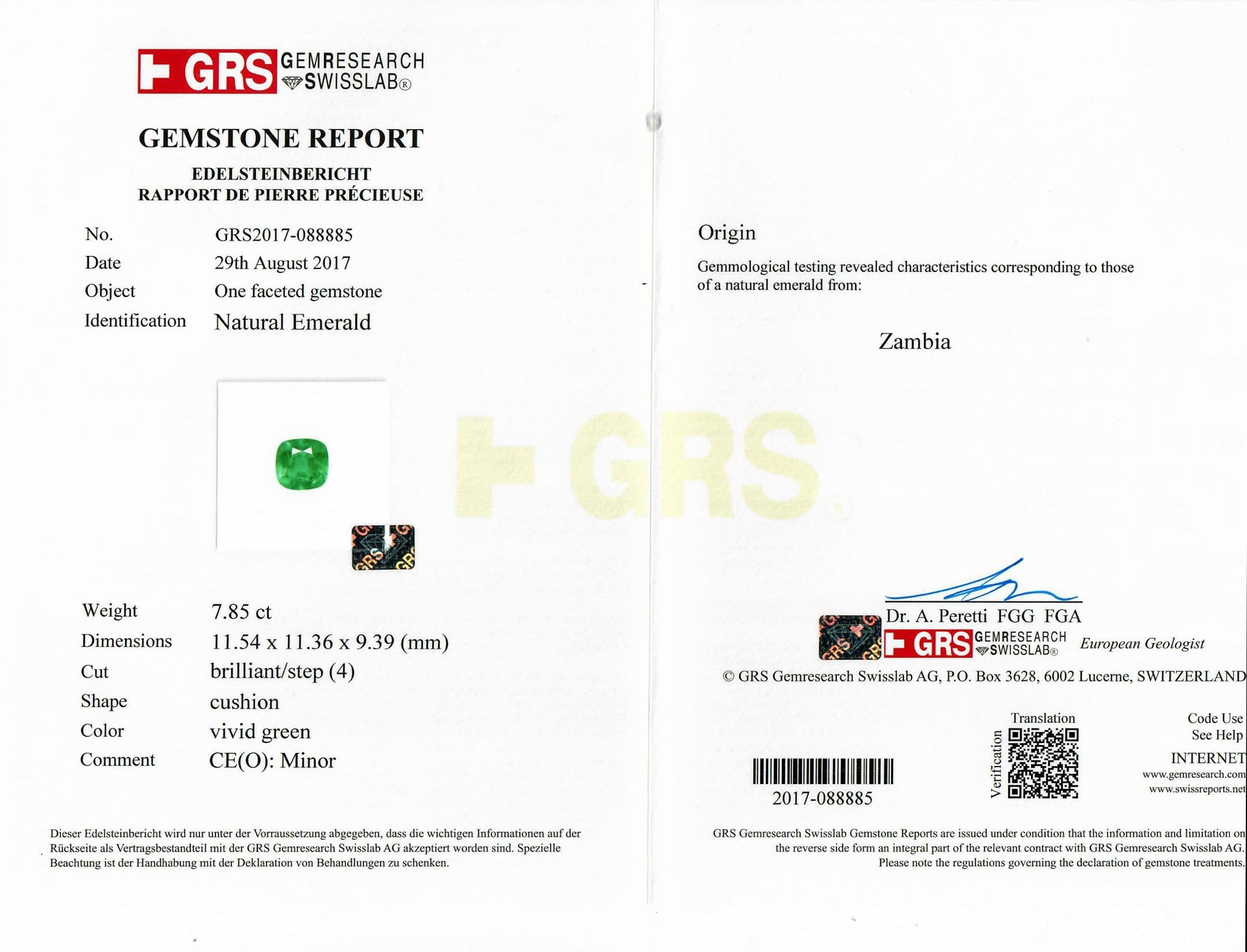 7.85 Ct. Emerald from Zambia