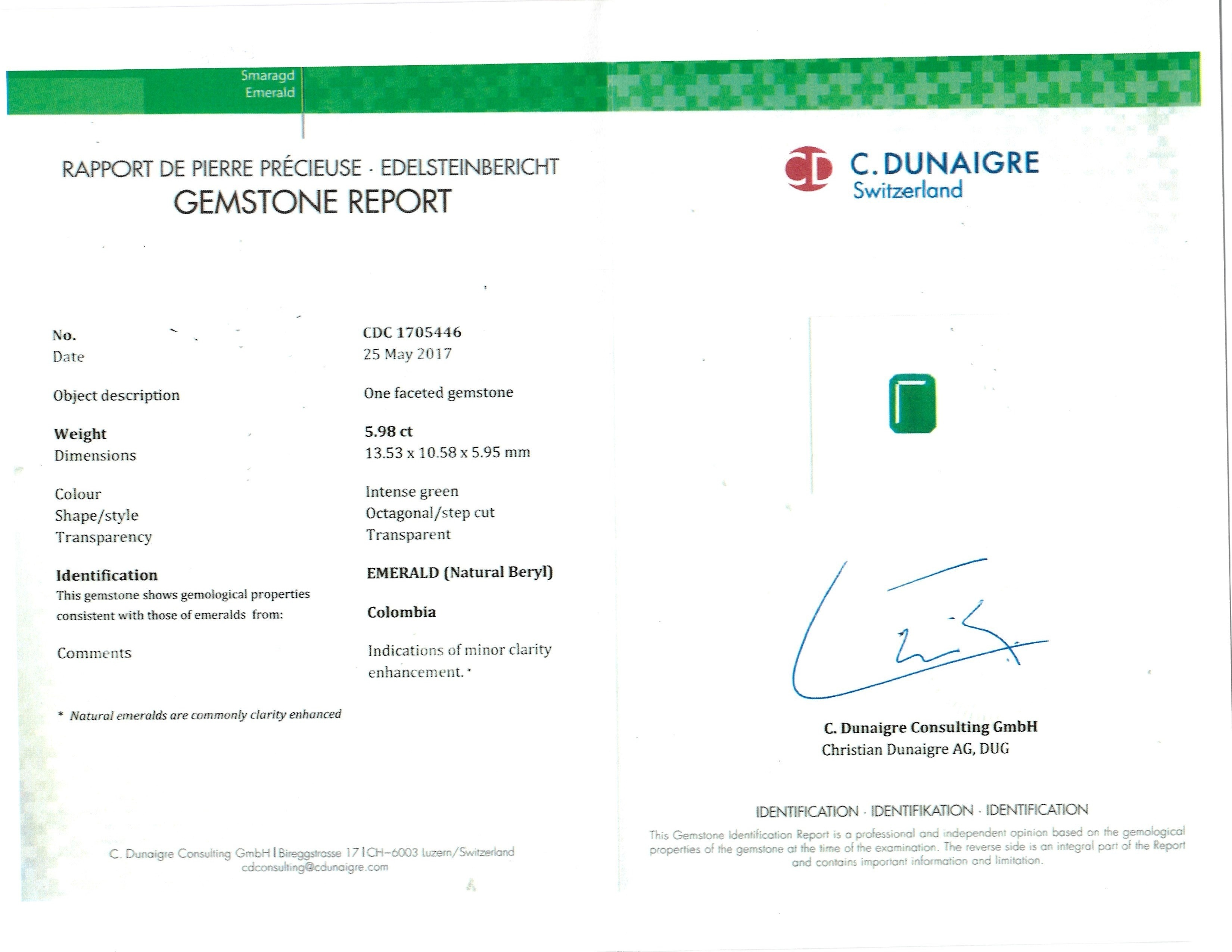 5.98 Ct. Emerald from Colombia