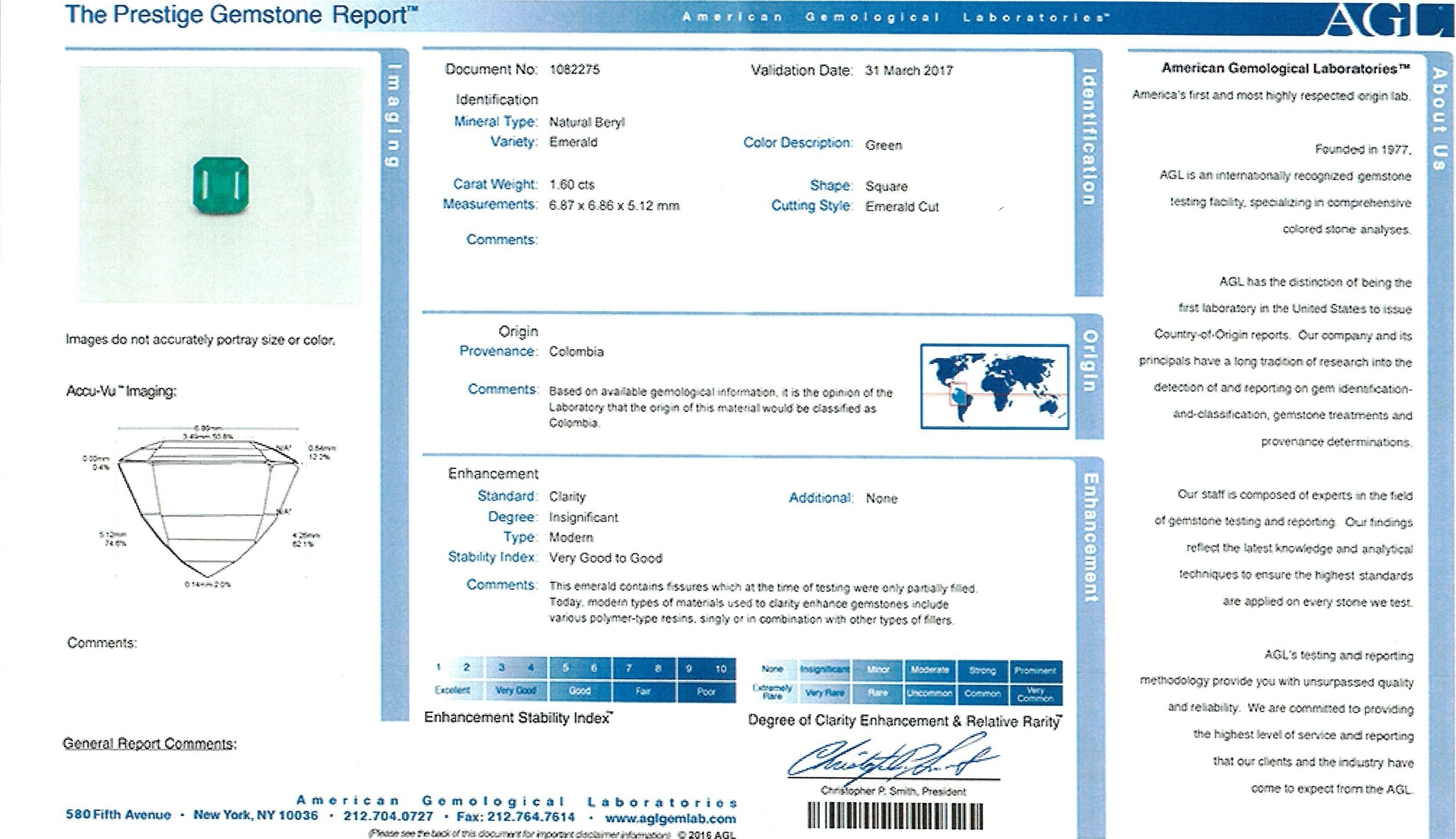 1.60 Ct. Emerald from Colombia