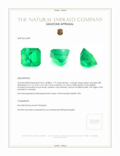 1.73 Ct. Emerald from Colombia Appraisal