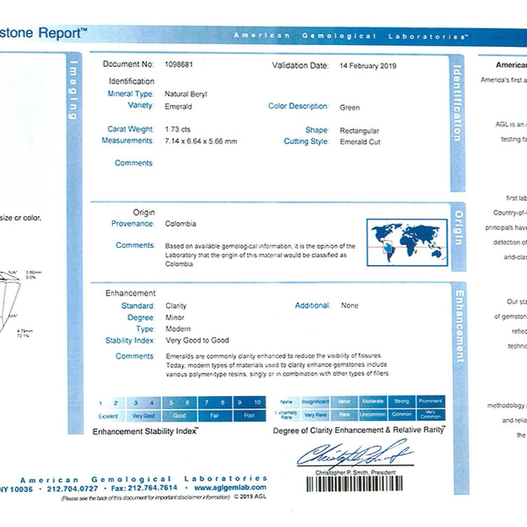 1.73 Ct. Emerald from Colombia