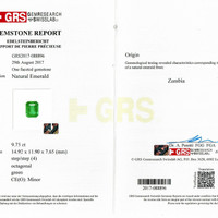 9.75 Ct. Emerald from Zambia Scan Report