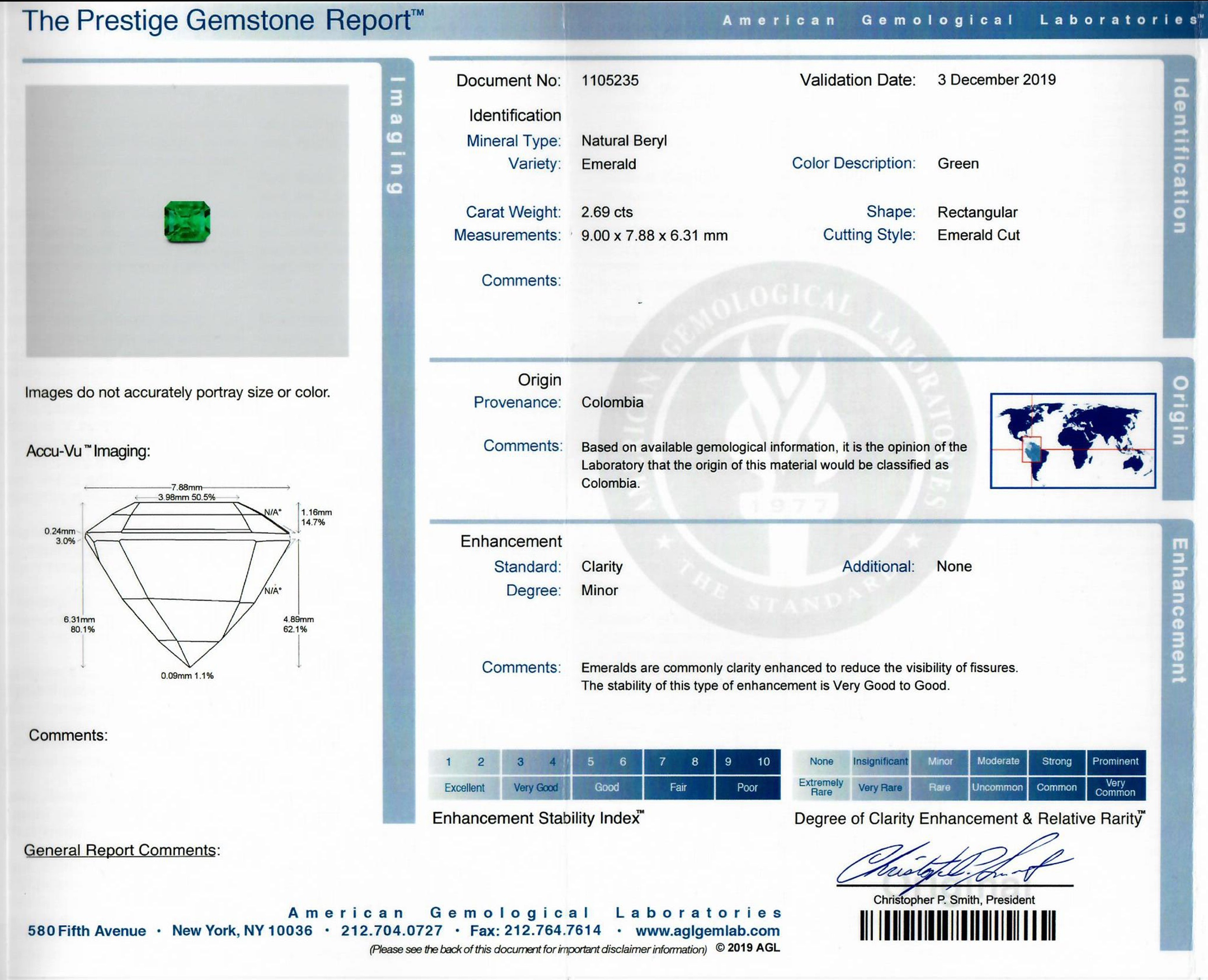 2.69 Ct. Emerald from Colombia