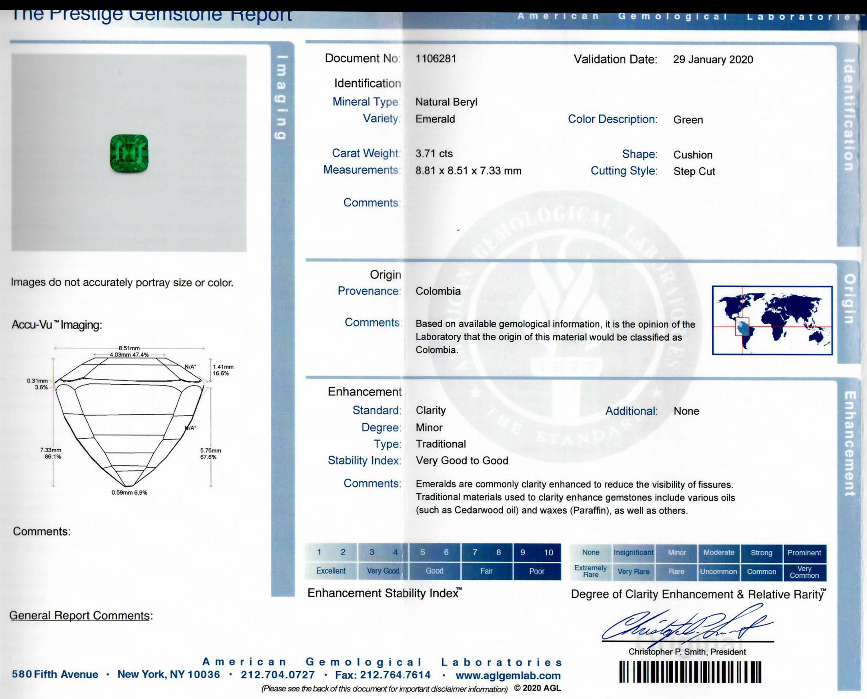 3.71 Ct. Emerald from Colombia