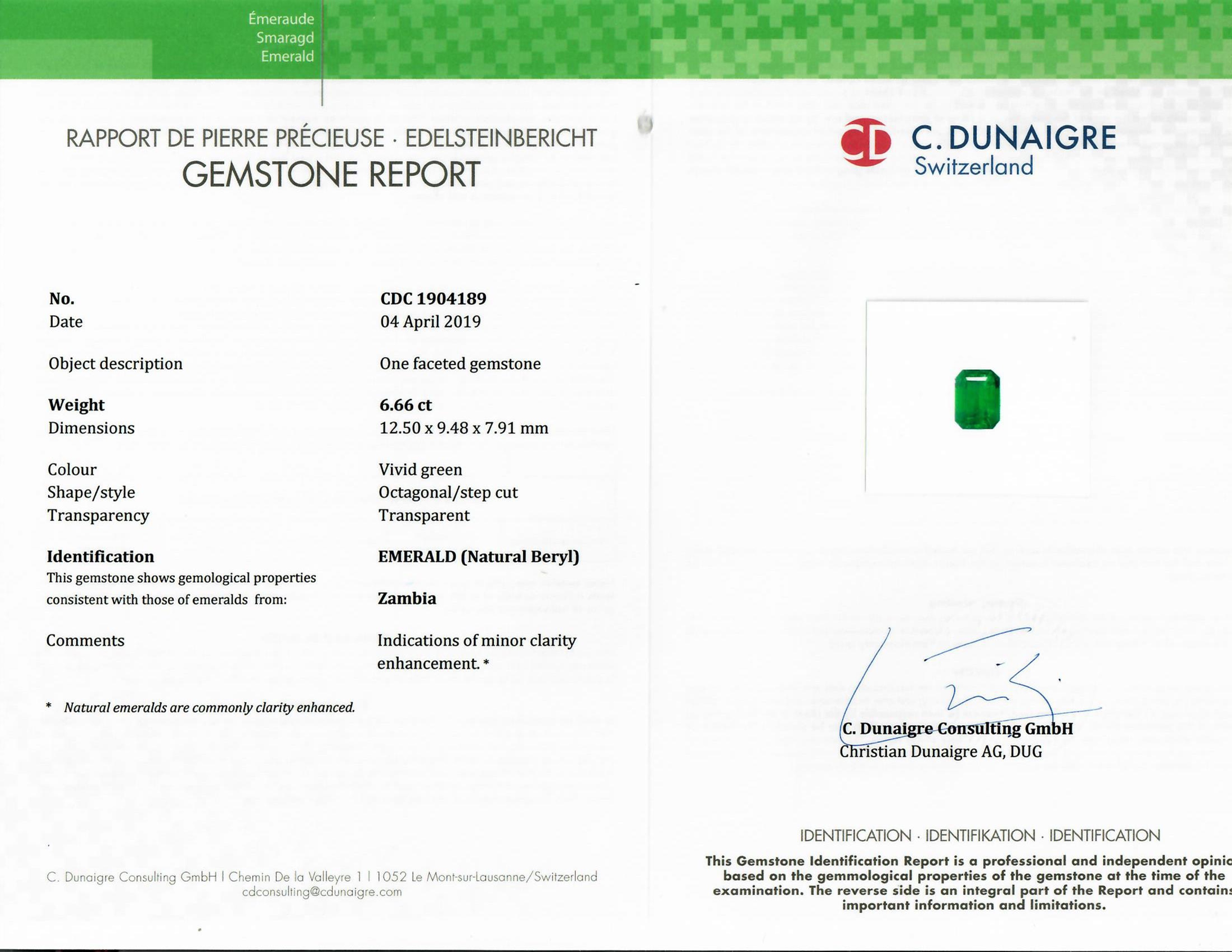 6.66 Ct. Emerald from Zambia