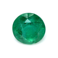 Three Stone Emerald Ring 1.17 Ct., 18K White Gold Combination Stone