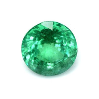 Antique Style Emerald Ring 1.19 Ct., 18K White Gold Combination Stone