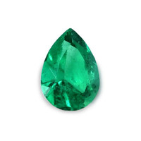 Accent Stones Emerald Pendant 0.61 Ct., 18K White Gold Combination Stone