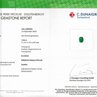 3.96 Ct. Emerald from Zambia Scan Report