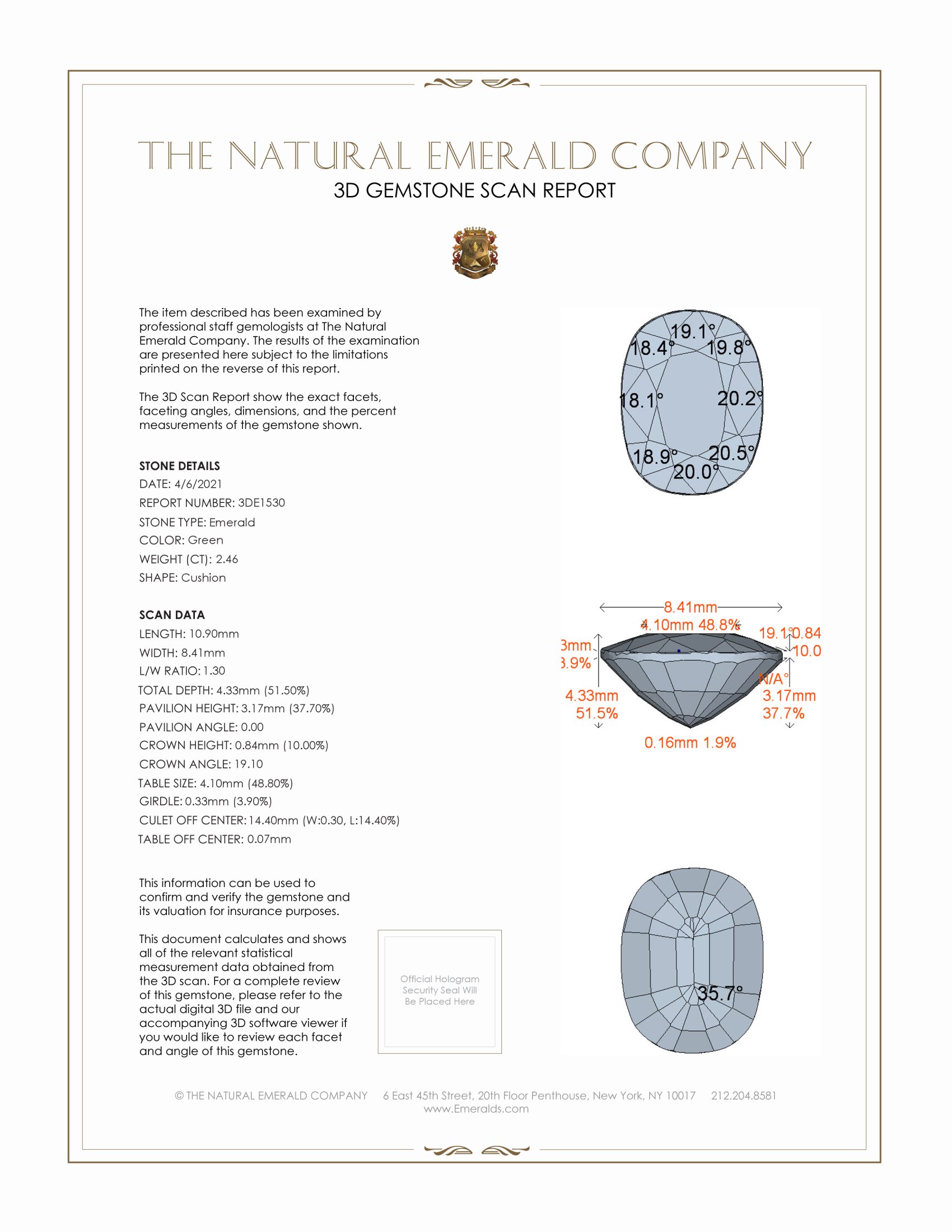 2.46 Ct. Emerald from Zambia